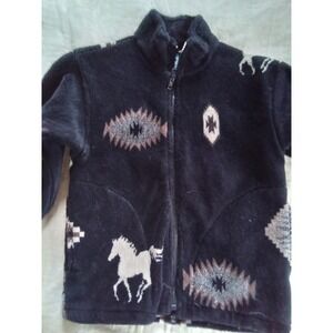 Children's Green Fleece   Black Fleece Zip up Jacket X-small